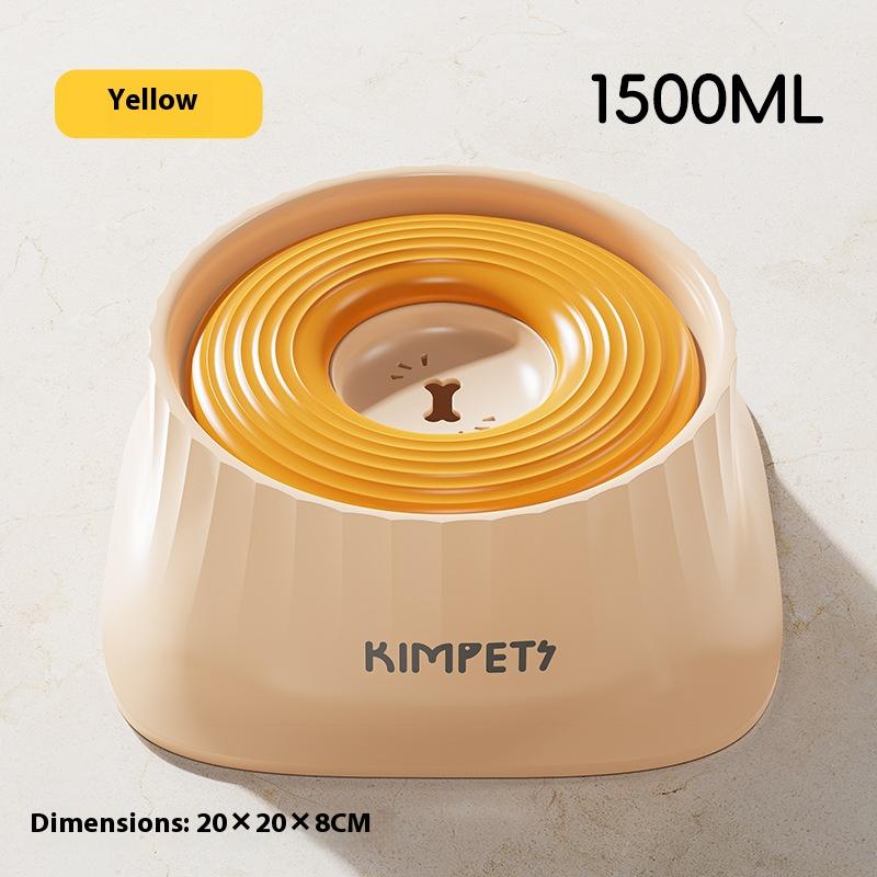 Anti Spill Dog Bowl Slow Feeder Floating Design Prevents Wet Chin Stainless Steel Pet Food Dish for Small Medium Breeds