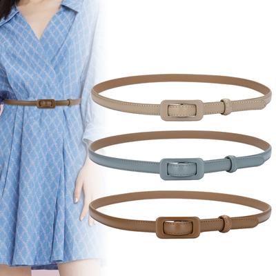 Four Seasons Available New Women'S Leather Jeans Dress Belt Versatile 2-Layer Cowhide Buckle Non Perforated Belt For Women