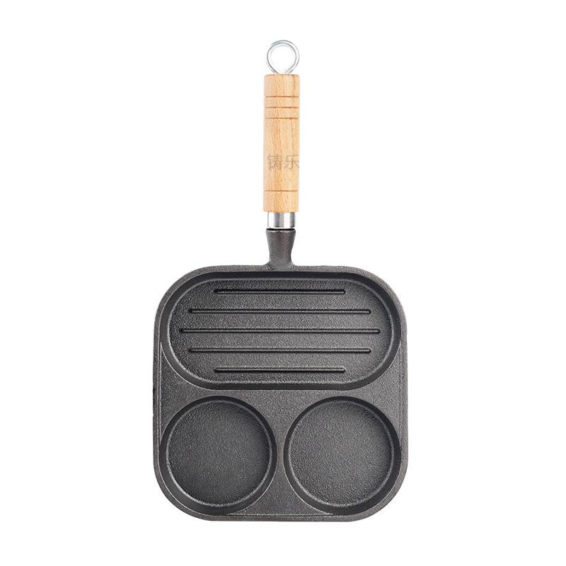 Deep Cast Iron Non-Stick Egg Burger and Dumpling Pan
