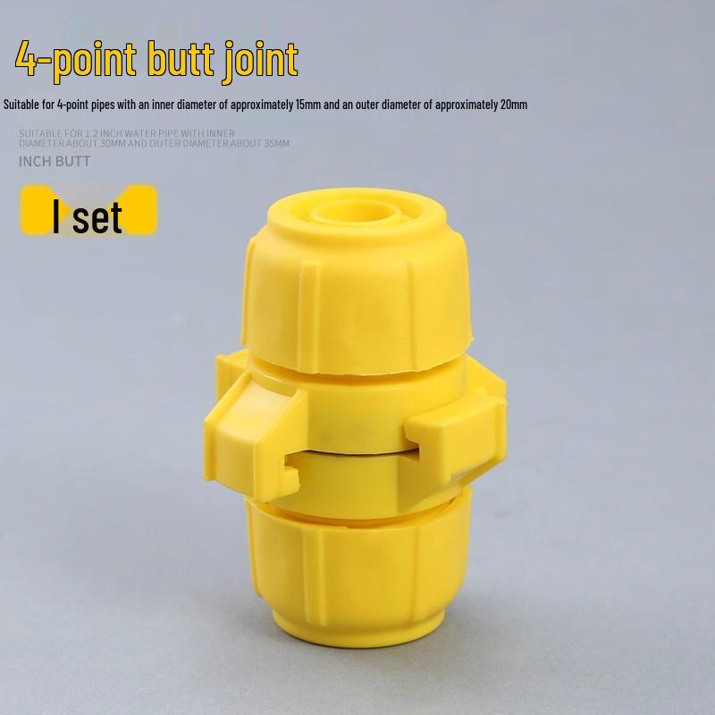 

Hose Pipe Quick Connect Fitting, Universal 1.2-Inch Snap-On Mesh Connector, 4-Point Docking