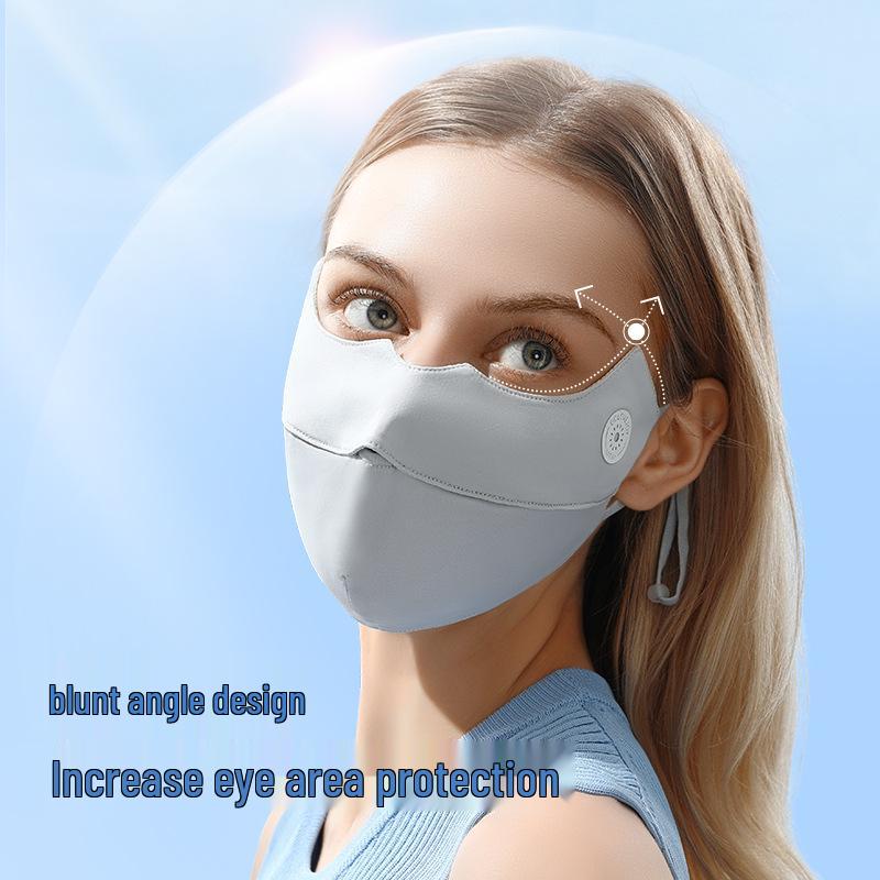 Ice Silk Anti-UV Face Mask with Eye Corner Protection & Moisturizing Hyaluronic Acid