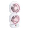 Dual Layer Desk Fan Air Circulator Cooling Tower Fan for Family Office Outdoor Camping 5 Speed Settings Pinkish