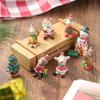 Mini Christmas Village Figurines Set Snowman Bear Deer Animal Models For Dollhouse Garden Scenery DIY Display Ornaments