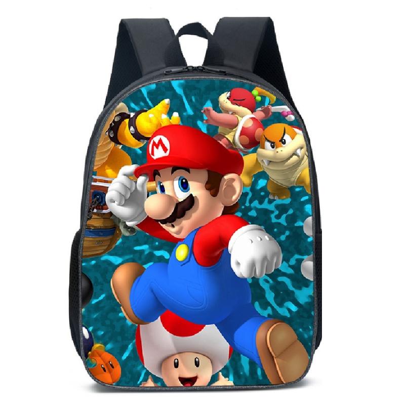New Arrival Mario Cartoon Backpack For Elementary And Middle School Students Lunch Bag And Pencil Case Included