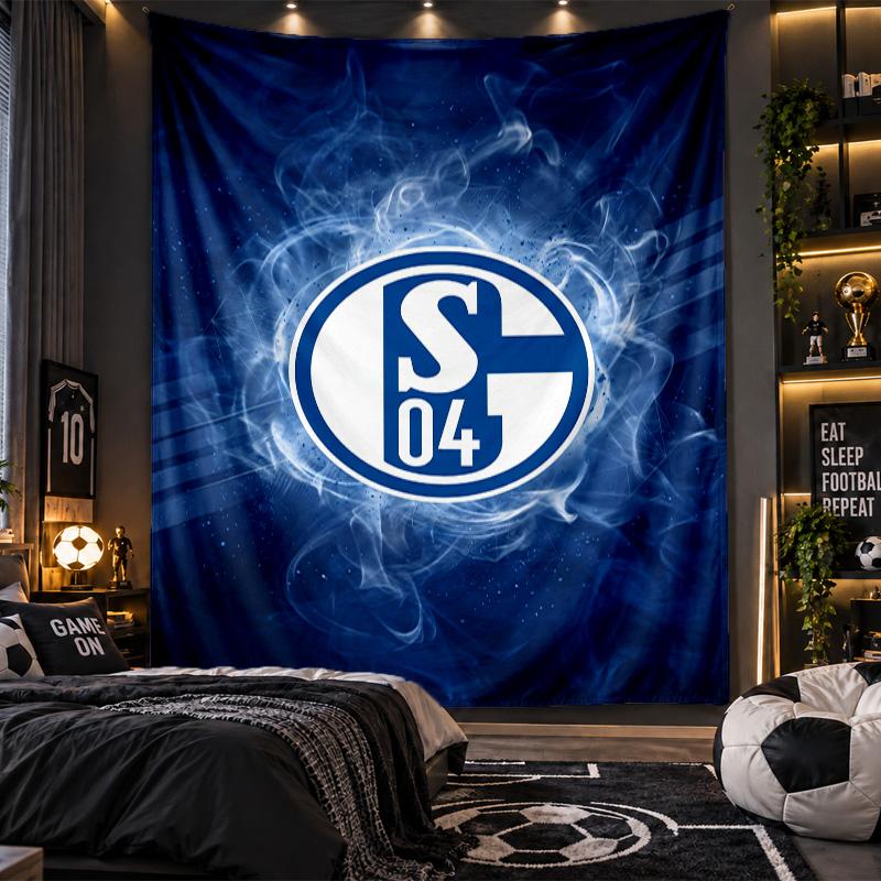 Wall Hanging Tapestry Schalke 04 Print Cloth for Living Room Bedroom Home Decor