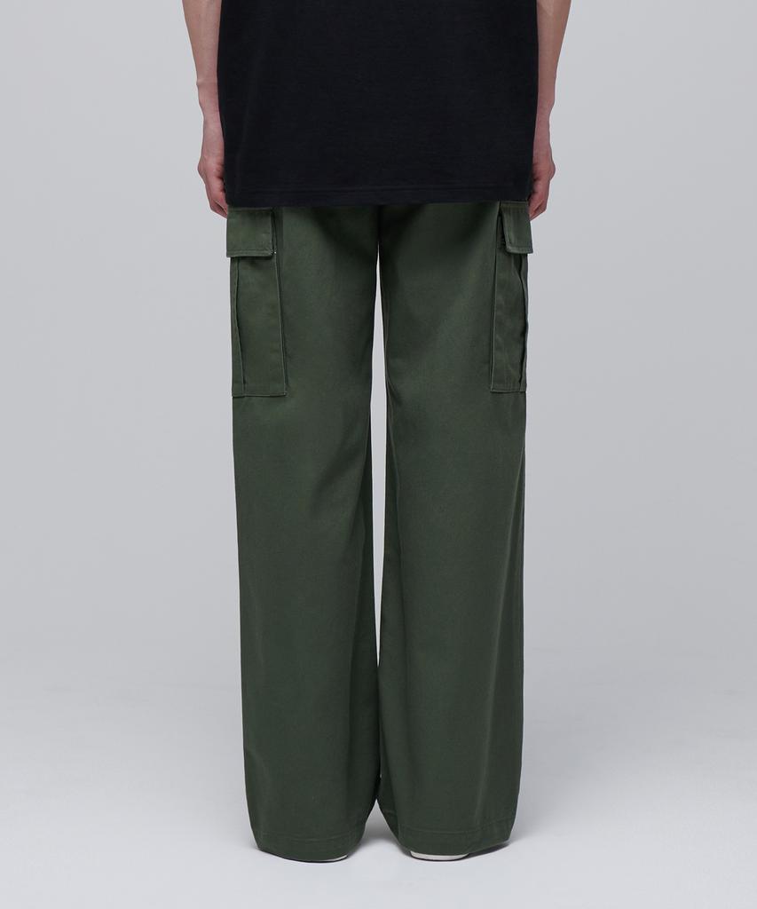 Musinsa Standard One-Pleat Wide Cargo Pants [Sage Green]