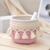 Bohemian Style Woven Storage Basket Cotton Rope Pen Holder Creative Sundries Organizer  Bedroom