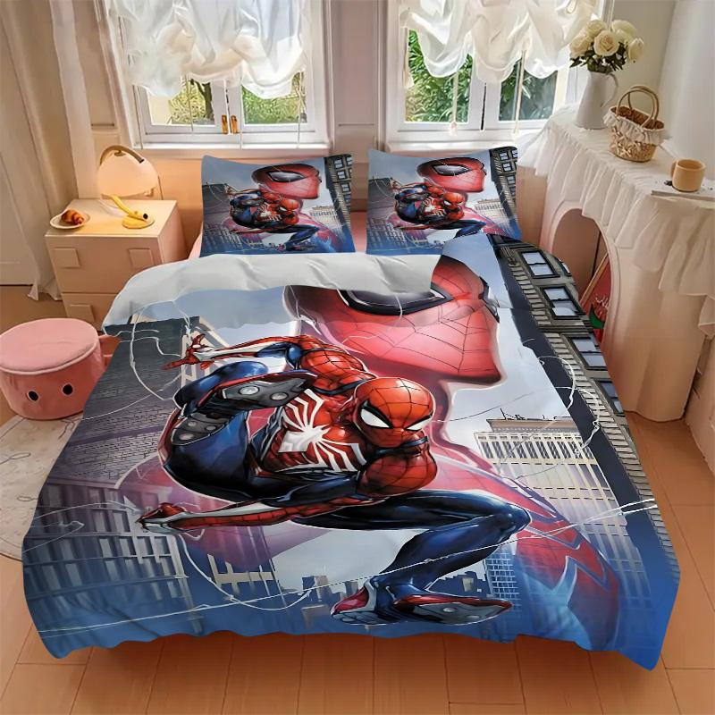 Spiderman Urban Adventure Print 3Pcs Bedding Setduvet Cover With 2 Bedropillowcase Home Birthday Gift