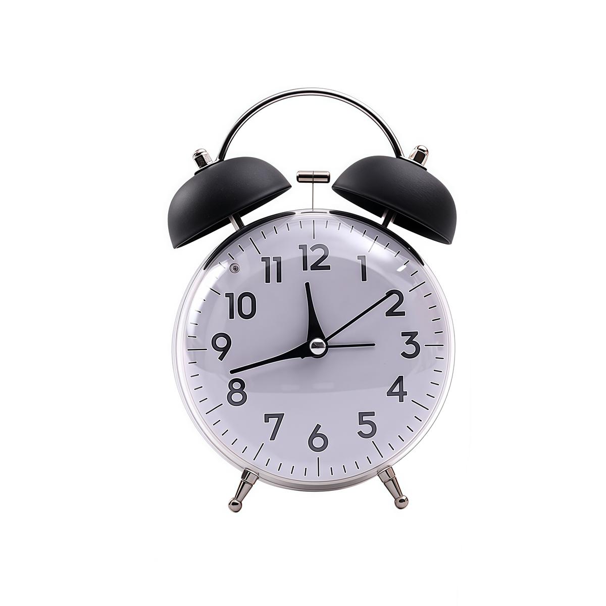 Silent Metal Alarm Clock Alarm Clock Light Red Silent Operation Clock Energy Efficient Battery Use Portable Clock For Travel чёрный