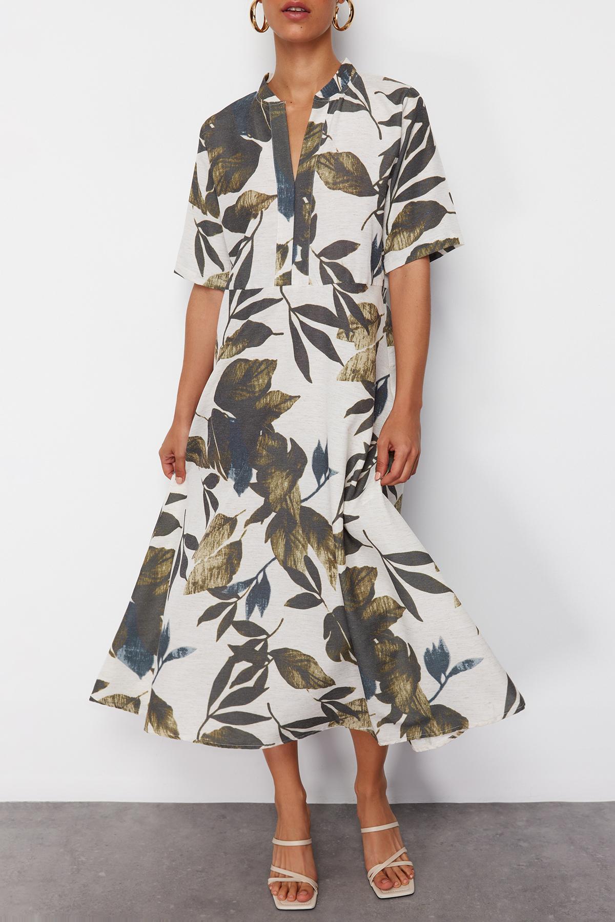 

Женское модное новое платье, льняное платье цвета хаки, обычное тканое платье XS хаки