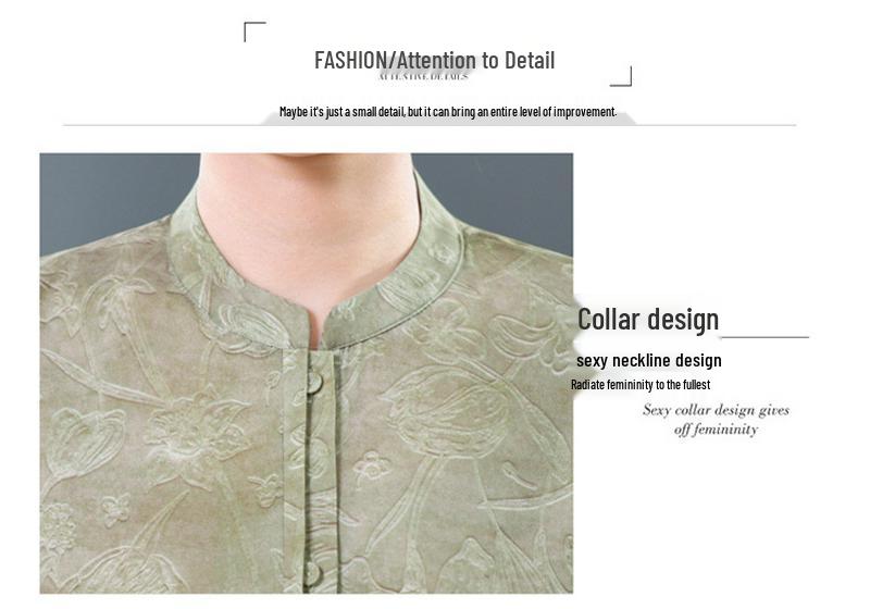 Chic Summer Chinese-Style Plus Size Shirt for Middle-Aged and Elderly Women