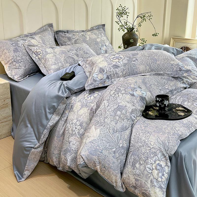 Pure Cotton Fresh Style Bedding Set: Modern Minimalist Duvet Cover, Sheet & Fitted Sheet for Spring/Summer