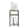 Furinno Just End Table, French Oak, 3 Tiers with Storage Shelf, Metal Frame