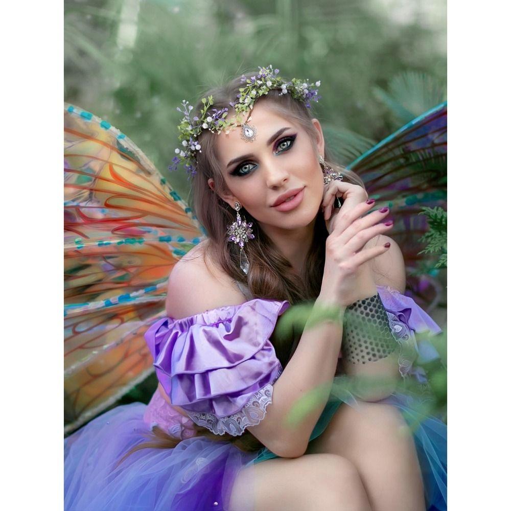 Cosplay Elf Headpiece Wedding Forest Floral Headband Christmas Gift Elven Princess Tiara