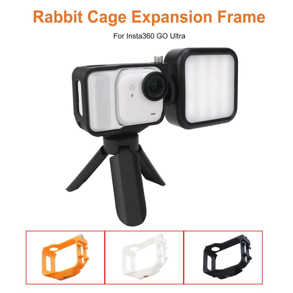 Portable Camera Frame Cold Shoe Mount Protective Case Shell 1/4in Screw Adapter Expansion Protection Frame for Insta360 Go Ultra