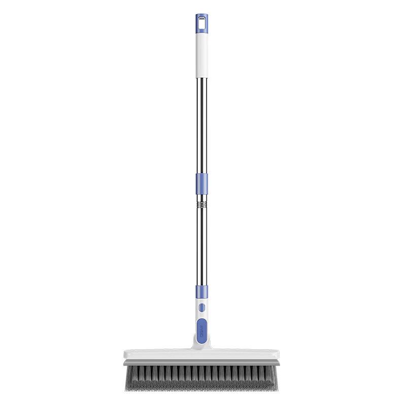 Multi-functional Long Handle Floor & Bathroom Cleaning Brush with Scraper - 2 Pack