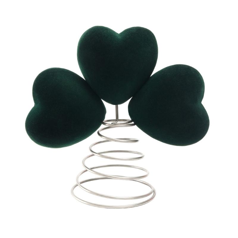 Patricks Day Shamrock Tree Toppers Ornament for Festival Holiday Atmosphere Durable Polyester Materials Tree Accessory