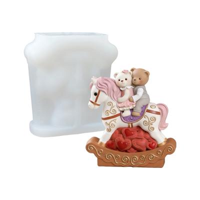 Versatile Bear Rocking Horse Silicone Mold For Baking Candy Making And Creative Crafts Microwave Safe Dessert Mold