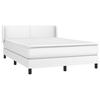 3130656 vidaXL Divan Bed with Mattress White 140x190cm Faux Leather