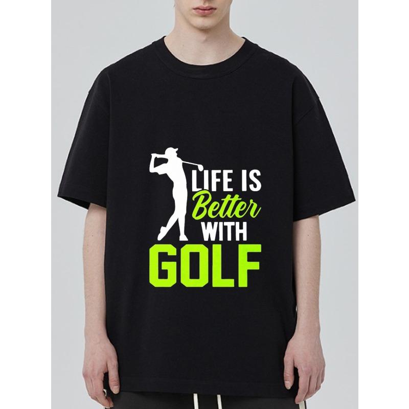 

Men s Black T-Shirt with Golf Player Silhouette and Life Is Better with Golf Text for Casual Wear and Golf Enthusiasts XXXXL чёрный