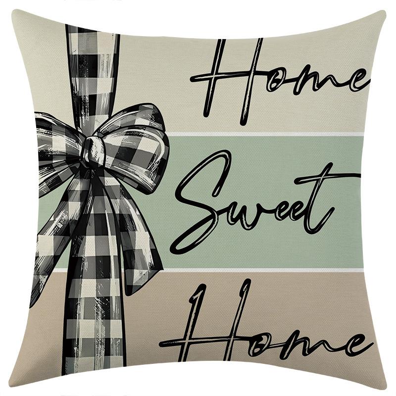 New Spring Car Plant and Flower Linen Pillowcase, Car Sofa Lumbar Pillow Cushion