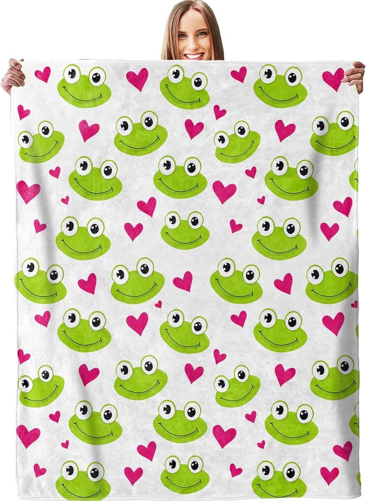 Romantic Red Hearts Blanket - Plush, Soft, Comfy, Lightweight, Warm, Fuzzy, Cozy Flannel Throw Blanket for Couch, Travel, Bed