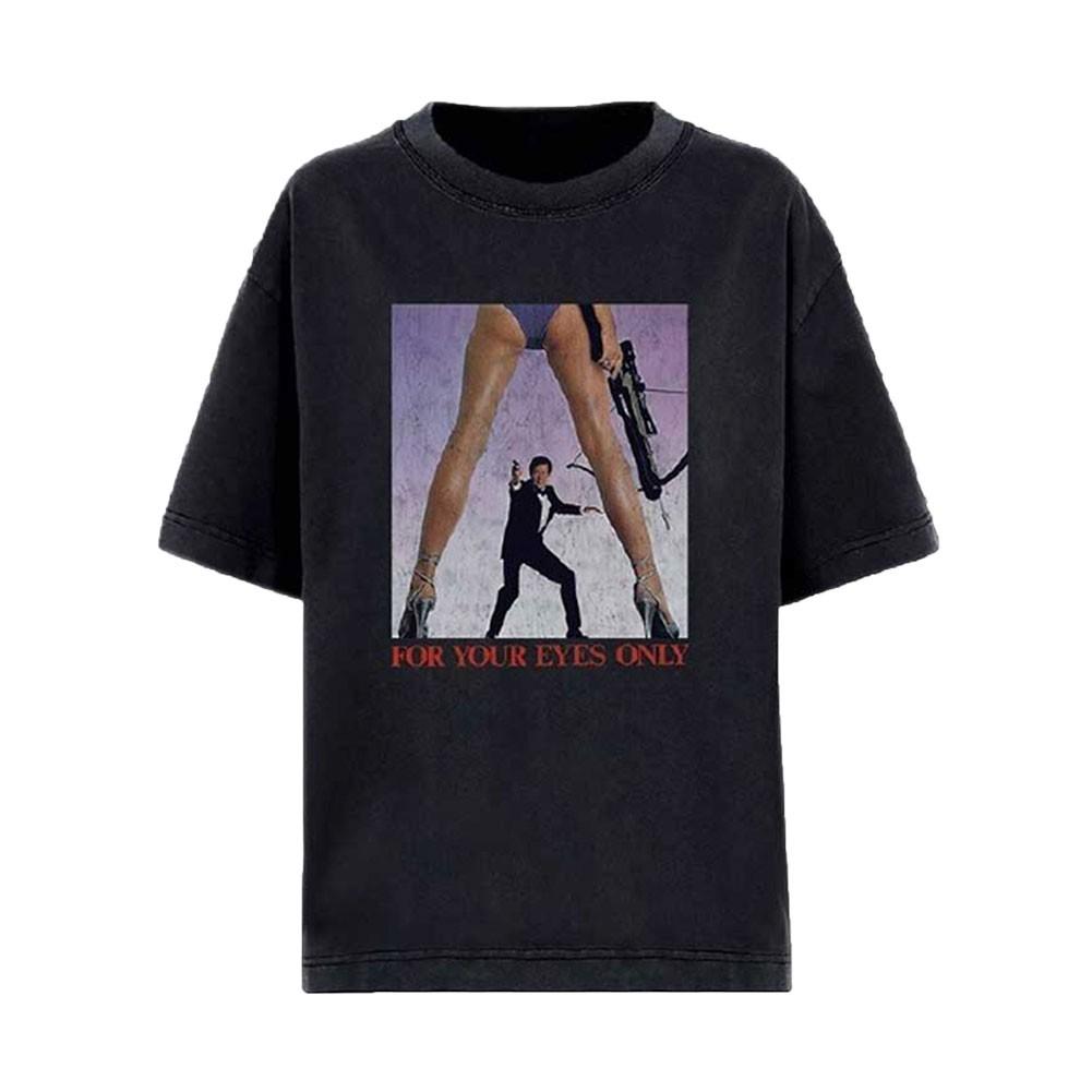 Men s James Bond For Your Eyes Only Slim Fit T-shirt Medium Black S