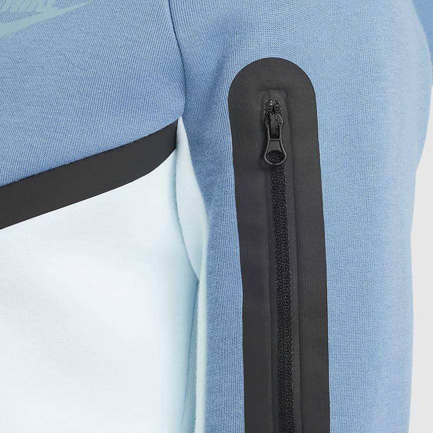 Nike Sportovní oblečení Tech Fleece Mikina s kapucí a zipem po celé délce Módní mikina s dlouhým rukávem Dětská mikina Ledově modrá HV5867-474
