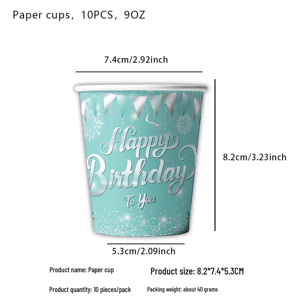 Tiffany Blue Birthday Party Decorations: Paper Plates, Flags, and Napkins