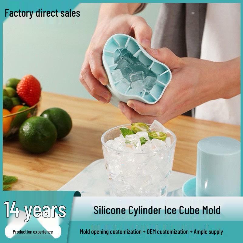 Silicone Household Round Cylinder Ice Cube Mold - DIY Ice Making Box, Hot Selling
