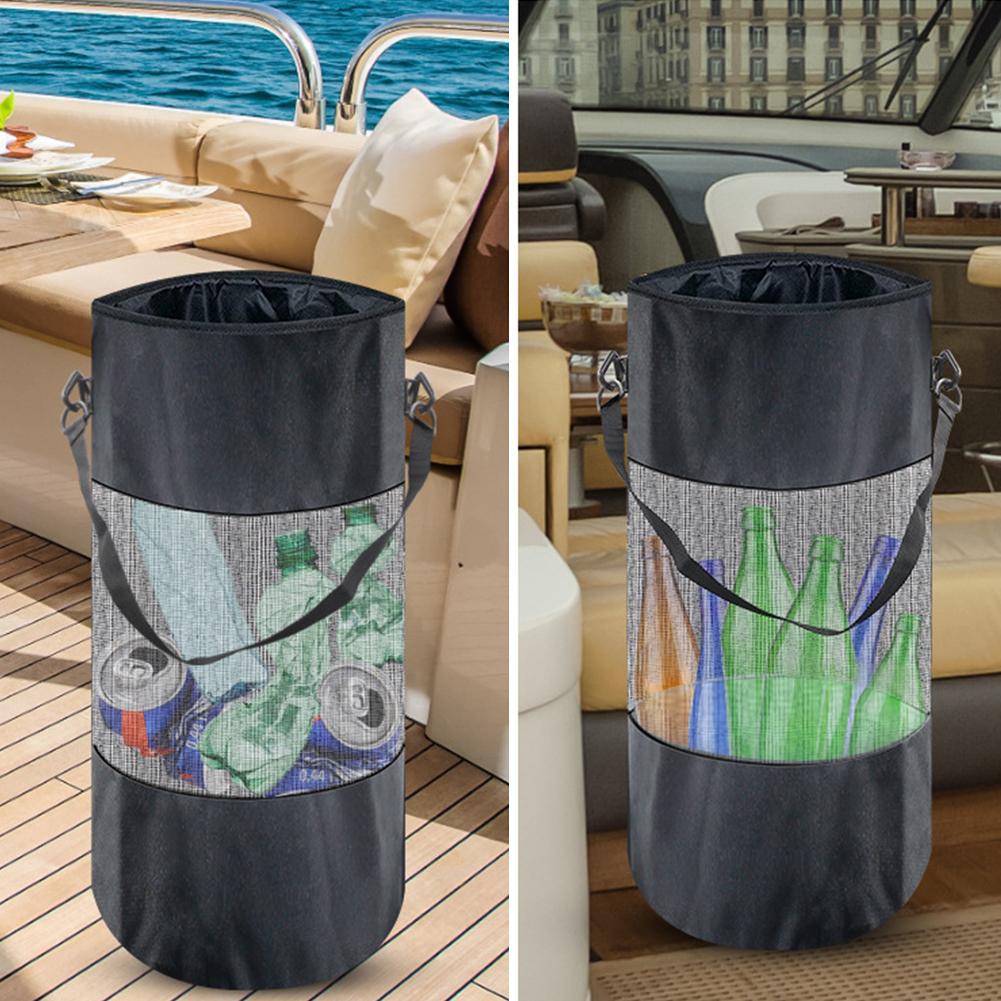 Boat Trash Can Reusable Trash Bag 600D Oxford Mesh Boat Garbage Can Boat Trash Container for Camping Fishing
