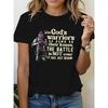 Patterned Print Short-Sleeve Round-Neck T-Shirt Casual Round Neck, Lightweight Soft, All Seasons, Multiple