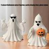 Funny Ghostly Miniature Statue With Sunglasses Pumpkin Collectible Ornament Halloween Home Office Desktop Shelf Decors