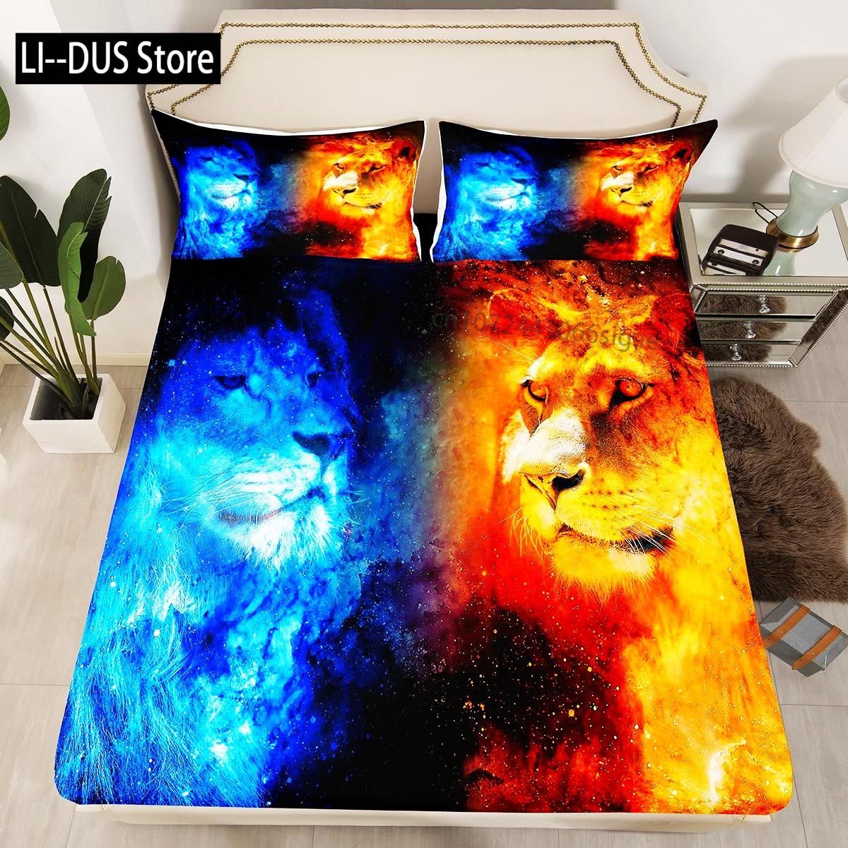 

Comforter Lion Head With Black Backdrop Theme Art Queen King Size A Decorative 3 Piece Bedding Set With 2 Pillow Shams Comforter (quilt)-EU Single(135*200cm)3pcs