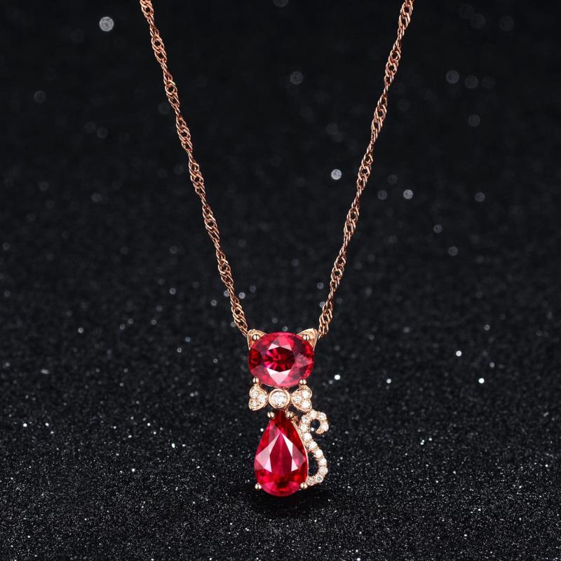 BELLA BOX Ny Søt Mote Trendsetter Søt Kjæledyr Kattunge Mei Rød Anheng Kvinnelig Krageben For Kvinner Sjarm Bryllup Forlovelse Fint Smykke Ny Trend