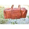 Vintage Genuine Brown Leather Travel Luggage Duffel Gym Bags Tote Goat Leather