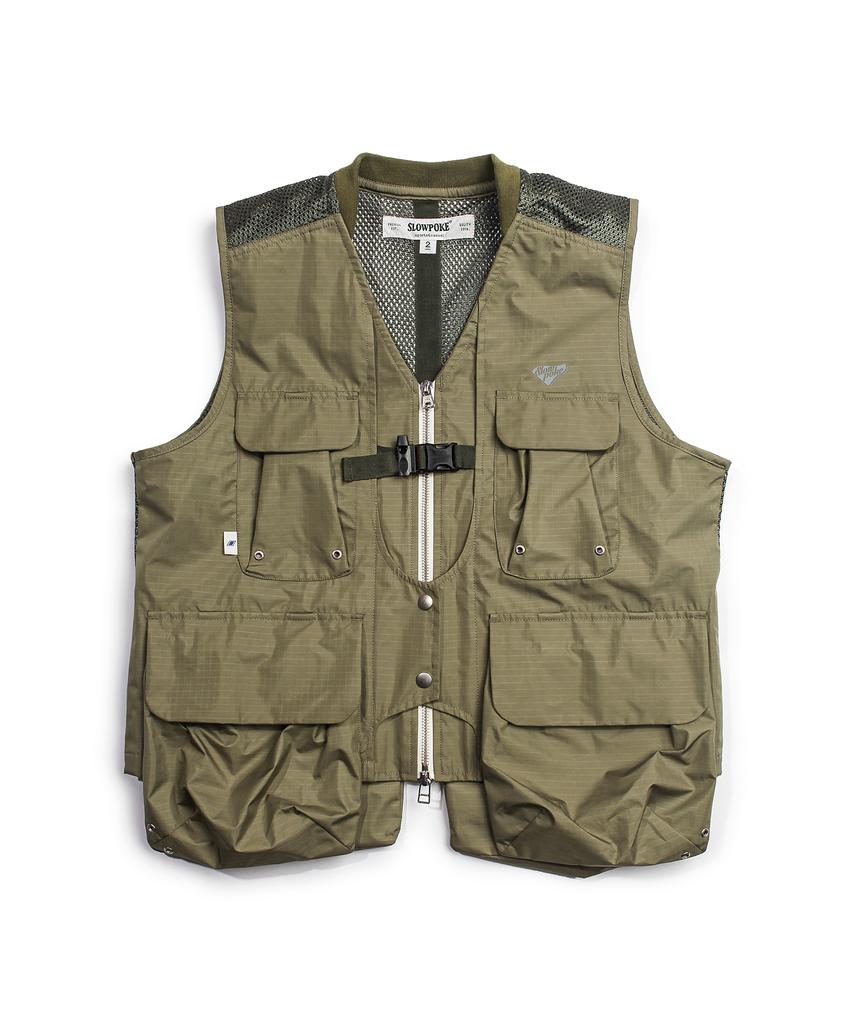 Slowpoke Triple-Wrap Nylon Ripstop Angler Vest (Waterproof) Light Khaki