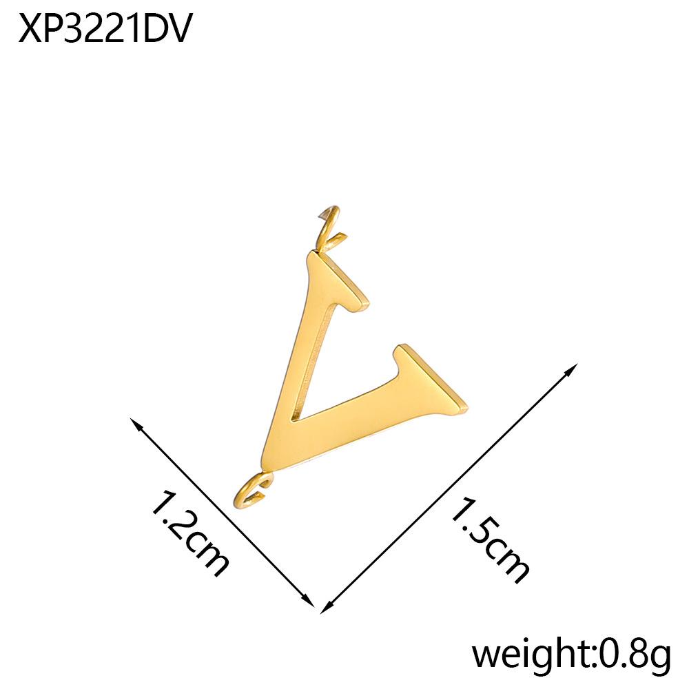 CARLIDANA Stainless Steel Gold Plated Capital Letters with Two Loops Waterproof Initial DIY Jewlery Making Charm Pendant