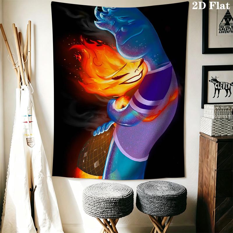 Vivid Fire and Water Pattern Home Decor Tapestry, Wall Hanging, Decorative RV Wall Cloth.SGT0917474