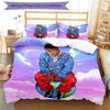 3pcs Juice WRLD1 Pattern Bedding Set Duvet Cover Set Includes Duvet Cover &pillowcases, Perfect All Season Bedroom Decoration & Gift