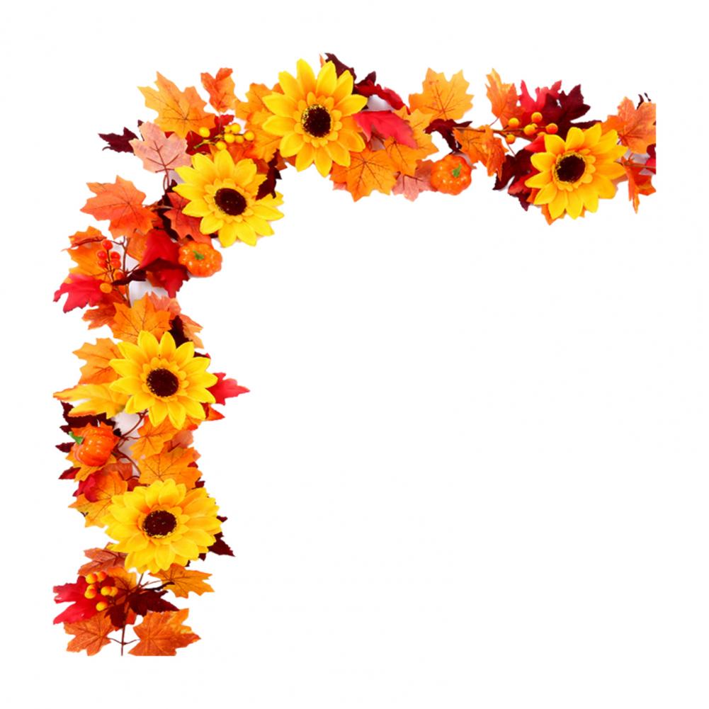 175CM Artificial Maple Leaf Flower Garland Home Garden Indoor Wall Hanging Faux Ivy Halloween Fall Harvest Festival Decoration