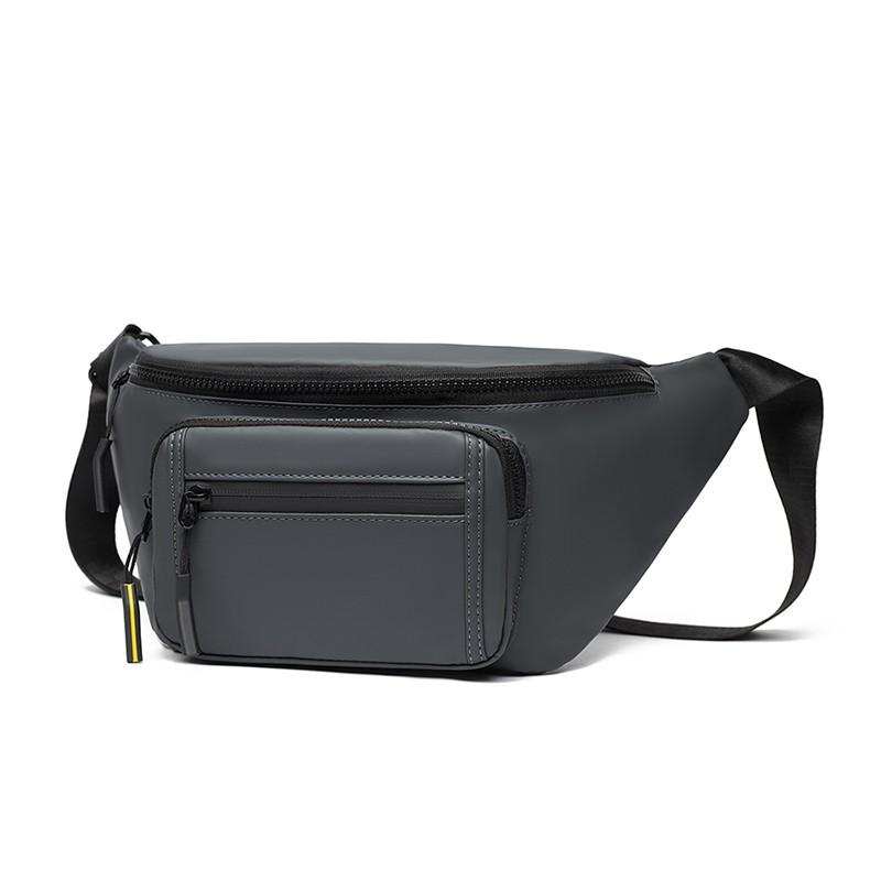 

Новая поясная сумка мужская для отдыха, спорта, улицы, нагрудная сумка, универсальная плечевая сумка-мессенджер, большая вместимость, нагрудная сумка 35*21*12 серый