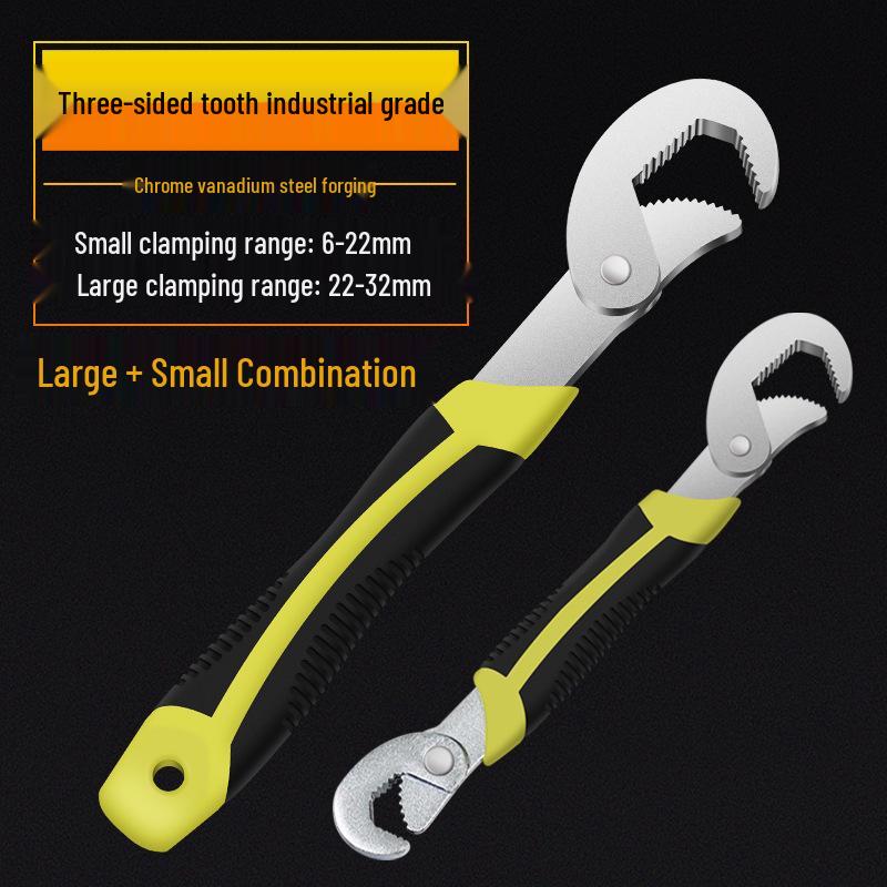 Multifunctional Adjustable Jaw Wrench: Multi-Purpose Pipe Wrench with Large & Small Openings