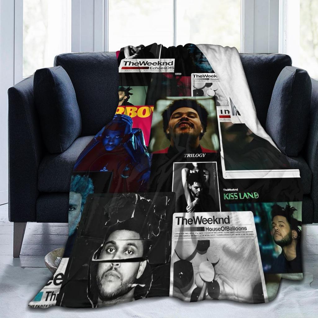 The Weeknd Pop Singer Blanket Coral Fleece Plush Print Multi-function Super Warm Throw Blankets for Home Office Quilt