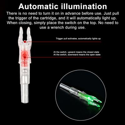 3 Pcs Lighted Nocks for Arrows with 0.244 Inside Diameter LED Light Up Nocks with ON/Off Switch for Archery Hunting