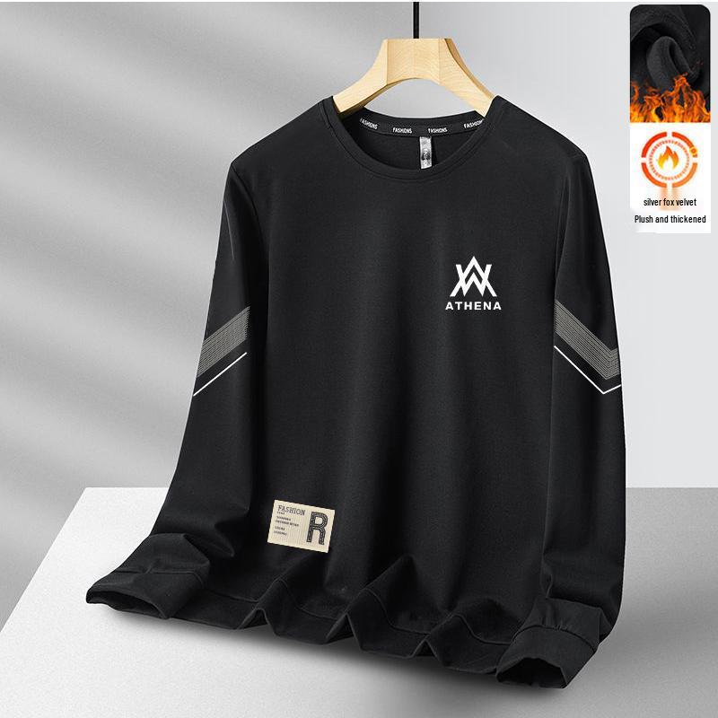 Men's and Women's Trendy Fleece-Lined Crew Neck Sweatshirt - Versatile, Loose Long Sleeve for Autumn and Winter, Perfect for Couples and Students.