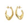 Non Tarnish V Shape Earring Cute Hot Selling Popular Styles Stainless Steel Light Gold Color Earrings Irregular for Women