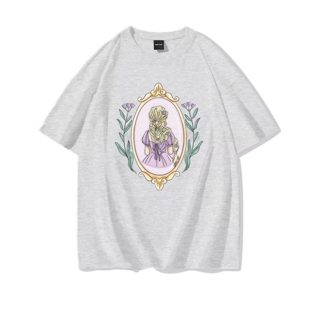 2025 Summer New Women Tshirts Princess Retro Vintage T Shirts for Women Funny Girls Cotton Short Sleeve Casual Party Shirt Soft