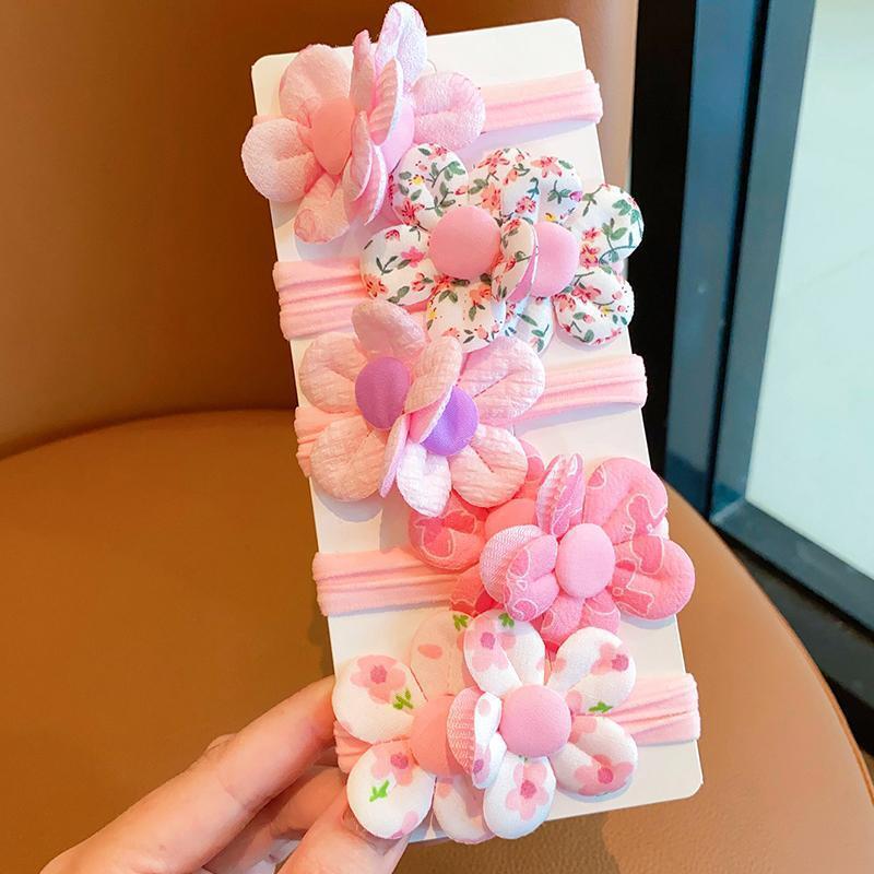 5 Pieces New Flower Girls Elastic Hair Bands Kids Princess Hair Accessories Children Hair Ties Baby Headwear