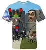 Skibidi 3D Printed Fun T-shirt for Boys, Cartoon Camera Print, Short-Sleeve Streetwear